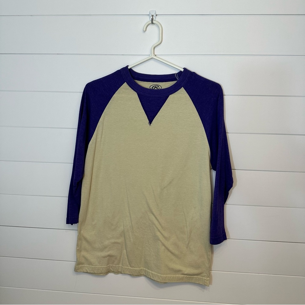 Purple and off-white baseball t shirt